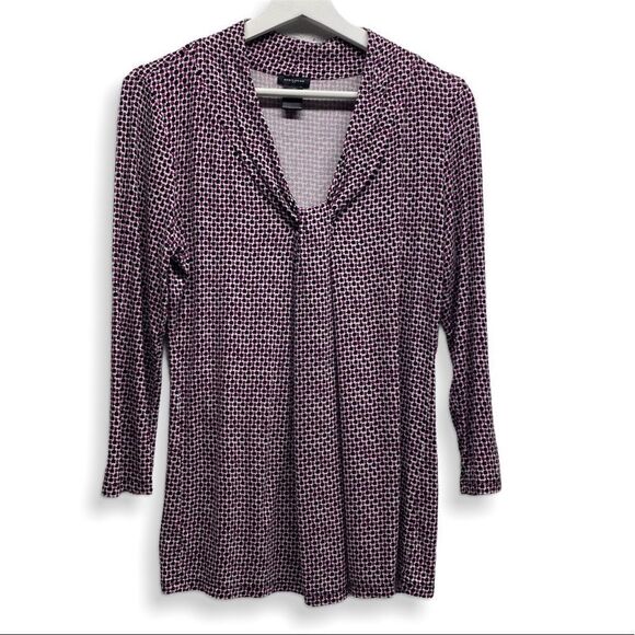 Ann Taylor Womens Black & Pink Top size Small - Picture 1 of 4